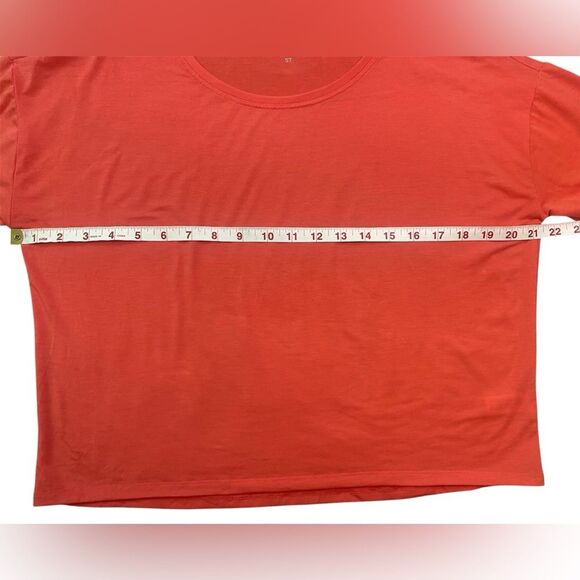 Athleta Orange Studio Crop Crewneck Short Sleeve Tee in Size Small Tall - Picture 3 of 8